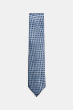 Ermenegildo Zegna Zegna - Herren - Seidenkrawatte rauchblau/schwarz gemustert