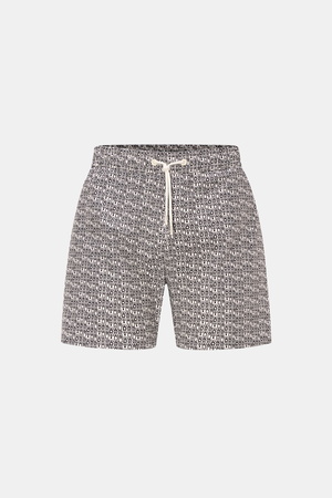 04651 / A trip in a bag - Herren - Badeshorts 'Abstract' offwhite/schwarz gemustert