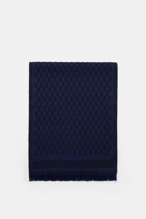 04651 / A trip in a bag - Herren - Schal '3D Jacquard' navy/schwarz gemustert