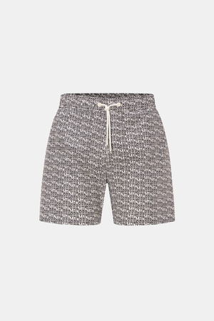 04651 / A trip in a bag - Herren - Badeshorts 'Abstract' offwhite/schwarz gemustert