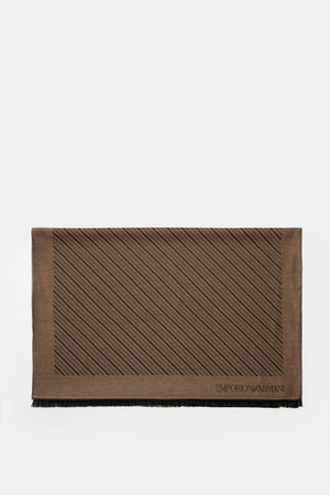 Emporio Armani  - Herren - Schal graubraun/schwarz gestreift