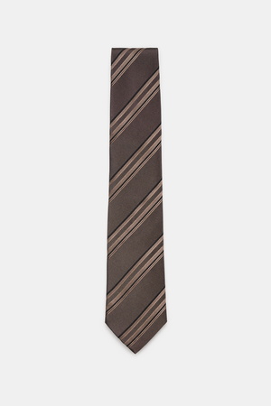 Brunello Cucinelli  - Herren - Seidenkrawatte braun/schwarz gestreift