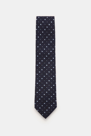 Borrelli  - Herren - Krawatte navy/silbergrau gepunktet