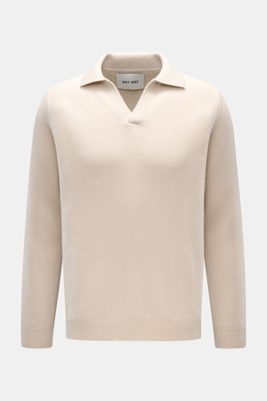 Soft Goat  - Herren - Cashmere Strickpolo beige