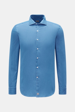 Sonrisa  - Herren - Chambray-Hemd Haifisch-Kragen rauchblau