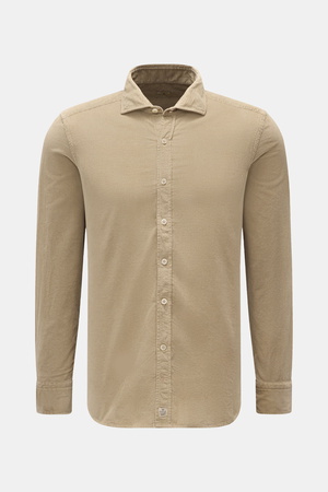 Sonrisa  - Herren - Cordhemd Haifisch-Kragen taupe