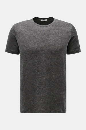 Stefan Brandt - Herren - Leinen Rundhals-T-Shirt 'Enno' dunkelgrau meliert