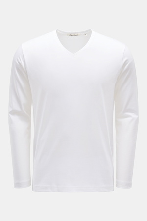 Stefan Brandt - Herren - V-Neck Longsleeve 'Artur' weiß