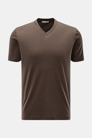 Stefan Brandt - Herren - V-Neck T-Shirt 'Adam' graubraun