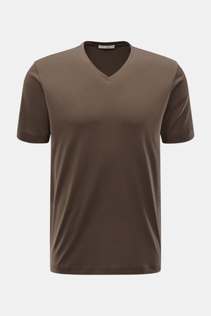 Stefan Brandt - Herren - V-Neck T-Shirt 'Artur' graubraun