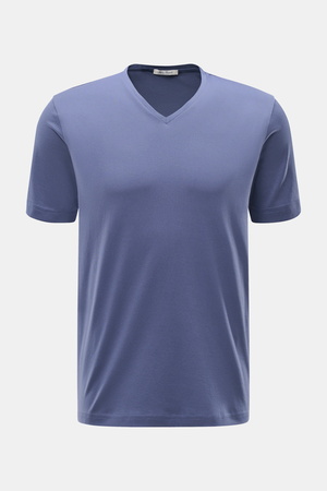Stefan Brandt - Herren - V-Neck T-Shirt 'Artur' rauchblau