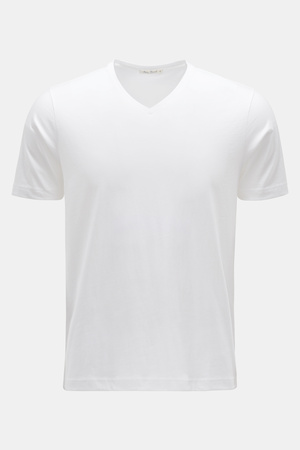 Stefan Brandt - Herren - V-Neck T-Shirt 'Artur' weiß grau