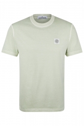 Stone Island Herren T-Shirt mit Logo Hellgrün grau
