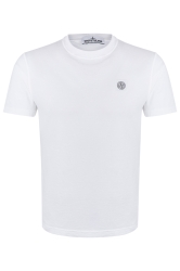 Stone Island Herren T-Shirt mit Logo Natur Weiss grau