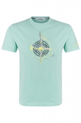 Stone Island Herren T-Shirt mit Print Mintgrün tuerkis