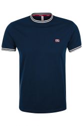 Sun68 Herren T-Shirt Heritage Collar Navy Blue grau
