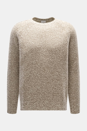 04651 / A trip in a bag - Herren - Rundhalspullover 'Donegal Cable Crew' creme/taupe meliert