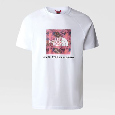 TheNorthFace The North Face Redbox Raglan T-shirt Für Herren Tnf White-cosmo Pink Tnf Distort Print grau