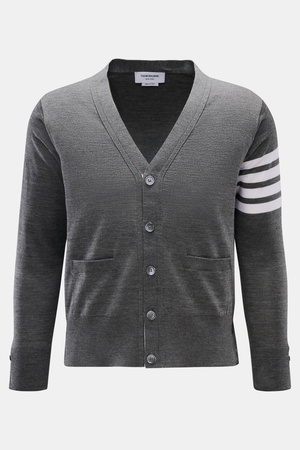 Thom Browne  - Herren - Cardigan dunkelgrau meliert