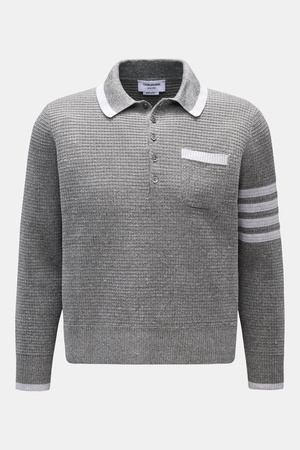 Thom Browne  - Herren - Strickpolo grau meliert