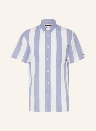 Tommy Hilfiger  Kurzarm-Hemd Comfort Fit Mit Leinen blau beige