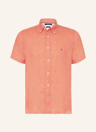 Tommy Hilfiger  Kurzarm-Hemd Regular Fit Aus Leinen orange beige