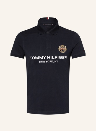 Tommy Hilfiger  Piqué-Poloshirt Slim Fit blau beige