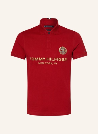 Tommy Hilfiger  Piqué-Poloshirt Slim Fit rot beige