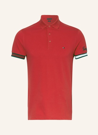 Tommy Hilfiger  Piqué-Poloshirt Slim Fit rot beige