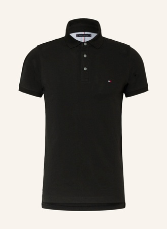 Tommy Hilfiger  Piqué-Poloshirt Slim Fit schwarz