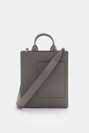 Valextra  - Herren - Tote Bag 'Boxy Top Handle Mini Bag' grau