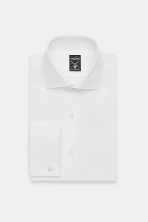 van Laack  - Business Hemd 'Mivara Tailor Fit' Haifisch-Kragen weiß grau