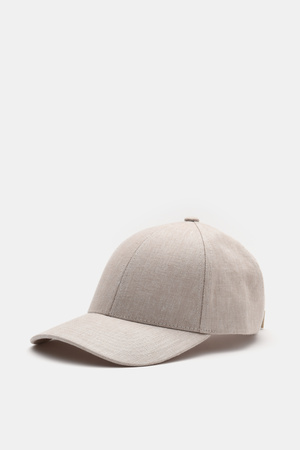 Varsity  Headwear - Herren - Leinen Baseball-Cap beige