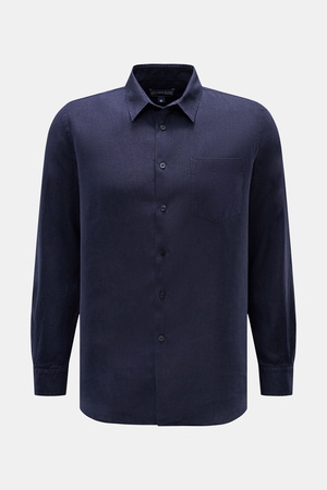 Vilebrequin  - Herren - Leinenhemd schmaler Kragen navy