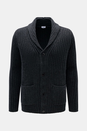 Von Braun  - Herren - Cashmere Cardigan anthrazit meliert