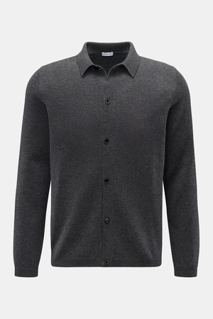 Von Braun  - Herren - Cashmere Cardigan dunkelgrau meliert
