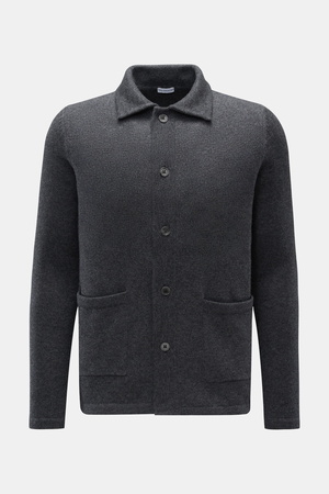 Von Braun  - Herren - Cashmere Cardigan dunkelgrau meliert