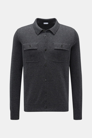Von Braun  - Herren - Cashmere Cardigan dunkelgrau meliert