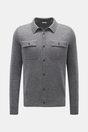 Von Braun  - Herren - Cashmere Cardigan grau meliert