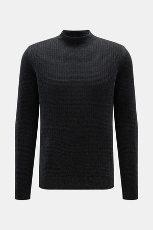 Von Braun  - Herren - Cashmere Mock Neck Pullover anthrazit meliert