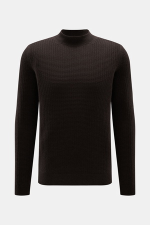 Von Braun  - Herren - Cashmere Mock Neck Pullover dunkelbraun