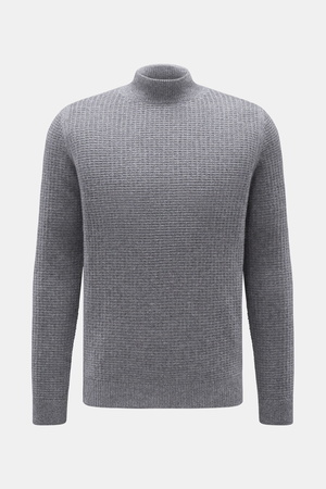 Von Braun  - Herren - Cashmere Mock Neck Pullover grau meliert