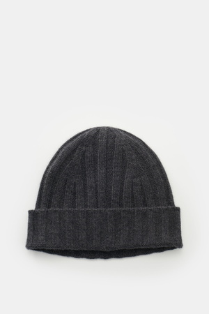 Von Braun  - Herren - Cashmere Mütze anthrazit meliert