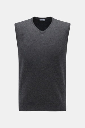 Von Braun  - Herren - Cashmere Pullunder dunkelgrau meliert