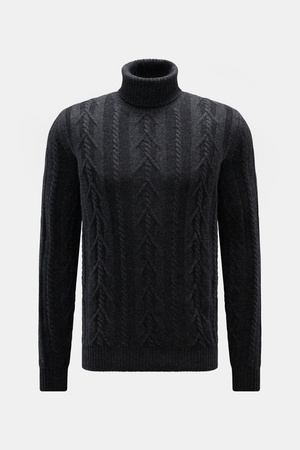 Von Braun  - Herren - Cashmere Rollkragenpullover anthrazit meliert
