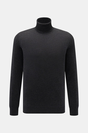 Von Braun  - Herren - Cashmere Rollkragenpullover anthrazit meliert