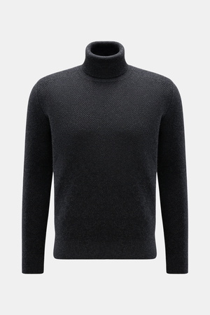 Von Braun  - Herren - Cashmere Rollkragenpullover anthrazit meliert