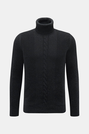 Von Braun  - Herren - Cashmere Rollkragenpullover anthrazit meliert