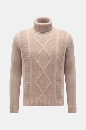 Von Braun  - Herren - Cashmere Rollkragenpullover beige meliert