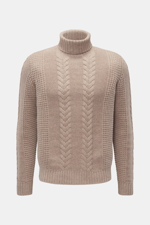 Von Braun  - Herren - Cashmere Rollkragenpullover beige meliert